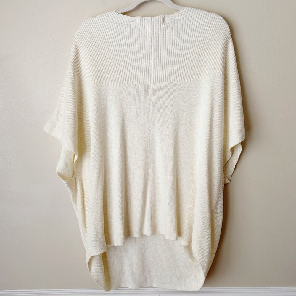 FP Beach | Pullover Sweater Surplice V-neck Pockets Boho Relaxed Cream Large - Picture 5 of 8